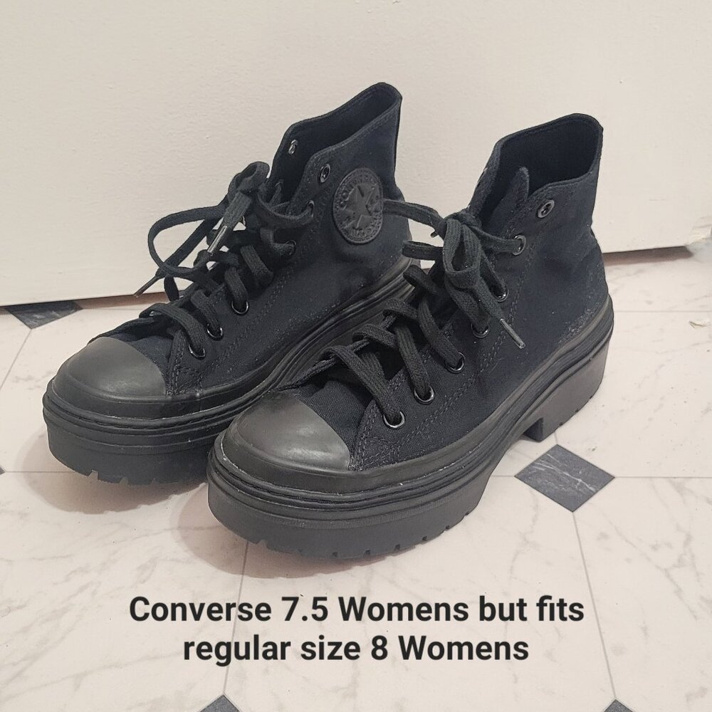 LIKE NEW Converse Black Chuck Taylor All Star Lugged Heel Platform W7.5 (fits W8